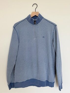 Southern Tide Men's Dusty Blue Half-Zip Sweater